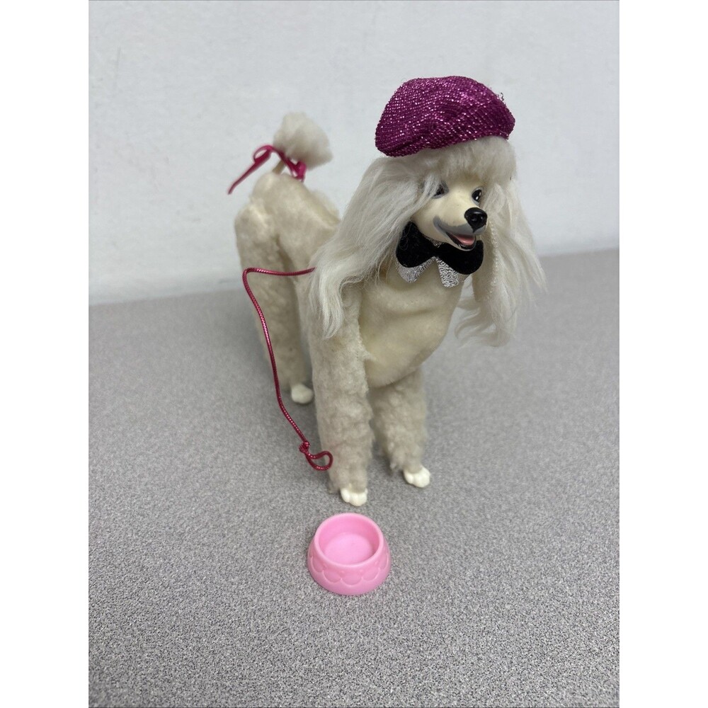 1980 Barbie Poodle Prince Dog Vintage Poseable White Fluffy Vinyl Face and Feet